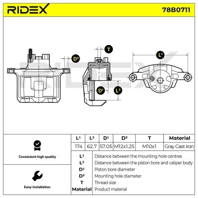 Brake Caliper RIDEX 78B0711 78B0711 - photo 6