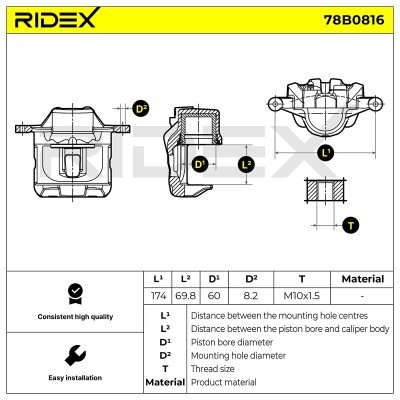 Brake Caliper RIDEX 78B0816 78B0816 - photo 6