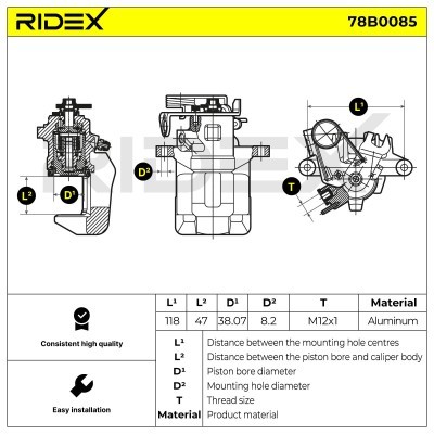 Brake Caliper RIDEX 78B0085 78B0085 - photo 2