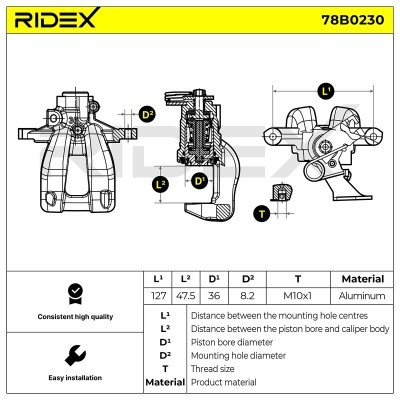 Brake Caliper RIDEX 78B0230 78B0230 - photo 5