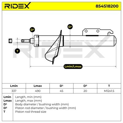 Shock Absorber RIDEX 854S18200 854S18200 - photo 8