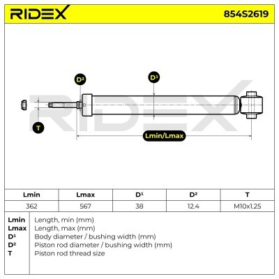 Shock Absorber RIDEX 854S2619 854S2619 - photo 8