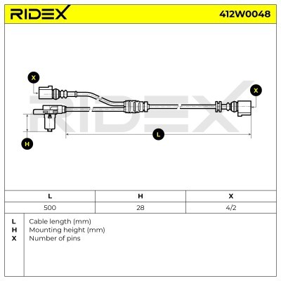 ABS Sensor RIDEX 412W0048 412W0048 - photo 6
