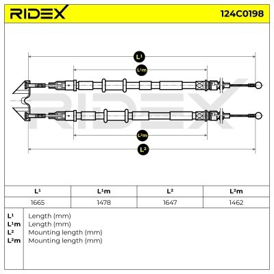 Cable Pull, Parking Brake RIDEX 124C0198 124C0198 - photo 5