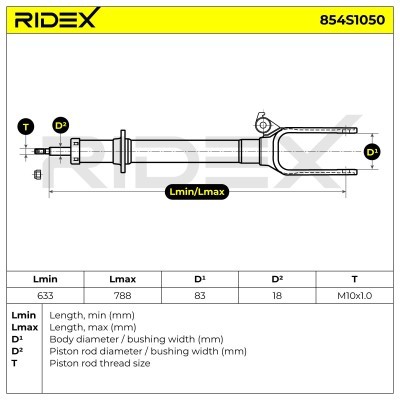 Shock Absorber RIDEX 854S1050 854S1050 - photo 4