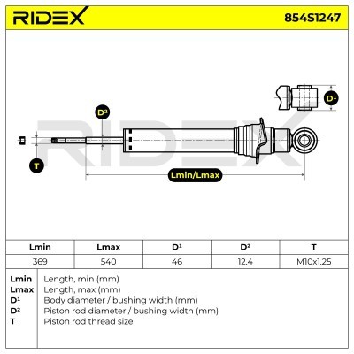 Shock Absorber RIDEX 854S1247 854S1247 - photo 7