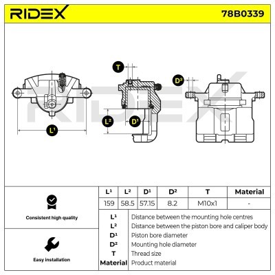 Brake Caliper RIDEX 78B0339 78B0339 - photo 7