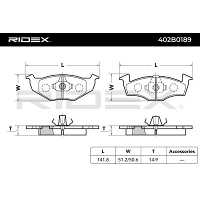 Brake Pads Set RIDEX 402B0189 402B0189 - photo 7