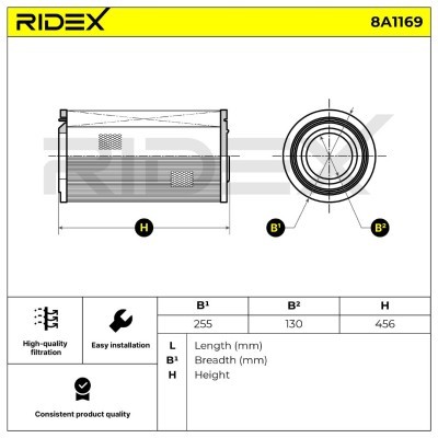 Air Filter RIDEX 8A1169 8A1169 - photo 6