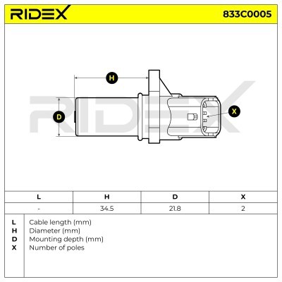 Crankshaft Pulse Sensor RIDEX 833C0005 833C0005 - photo 3