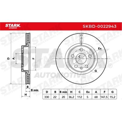 Brake Disc Stark SKBD-0022943 SKBD-0022943 - photo 3