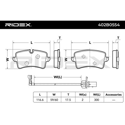 Brake Pads Set RIDEX 402B0554 402B0554 - photo 3