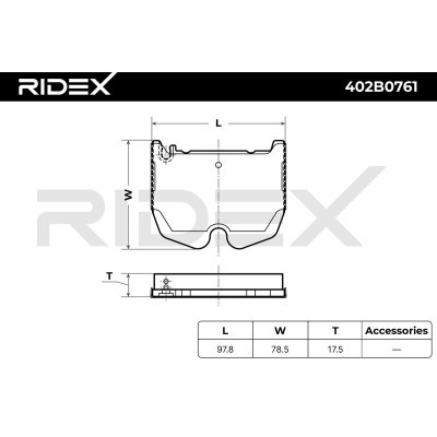Brake Pads Set RIDEX 402B0761 402B0761 - photo 8