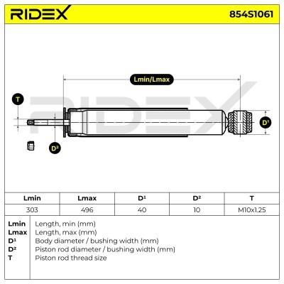 Shock Absorber RIDEX 854S1061 854S1061 - photo 8