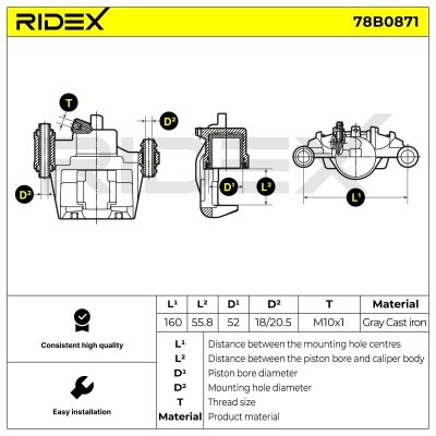 Brake Caliper RIDEX 78B0871 78B0871 - photo 5