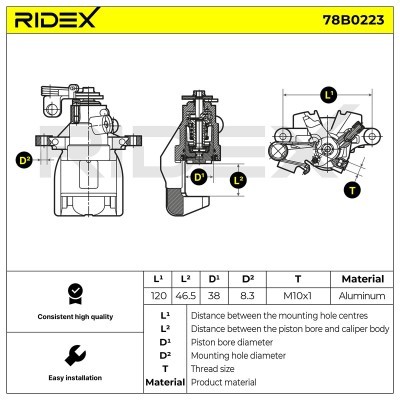 Brake Caliper RIDEX 78B0223 78B0223 - photo 8