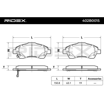 Brake Pads Set RIDEX 402B0015 402B0015 - photo 3
