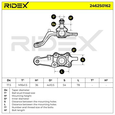 Ball Joint RIDEX 2462S0162 2462S0162 - photo 7