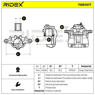 Brake Caliper RIDEX 78B1617 78B1617 - photo 5