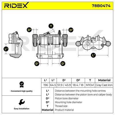 Brake Caliper RIDEX 78B0474 78B0474 - photo 6