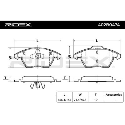 Brake Pads Set RIDEX 402B0474 402B0474 - photo 5