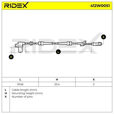 ABS Sensor RIDEX 412W0051 412W0051 - photo 5