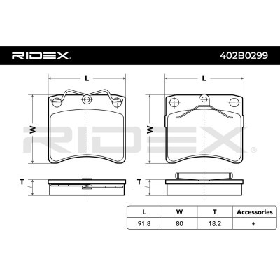 Brake Pads Set RIDEX 402B0299 402B0299 - photo 3