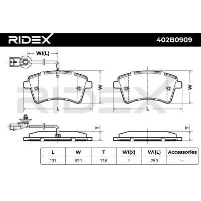 Brake Pads Set RIDEX 402B0909 402B0909 - photo 4
