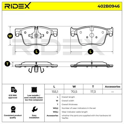 Brake Pads Set RIDEX 402B0946 402B0946 - photo 7