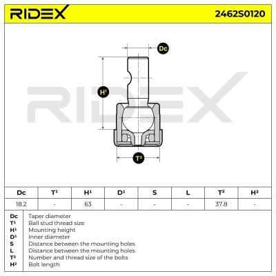 Ball Joint RIDEX 2462S0120 2462S0120 - photo 6