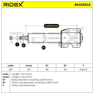 Shock Absorber RIDEX 854S0343 854S0343 - photo 3