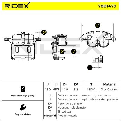 Brake Caliper RIDEX 78B1479 78B1479 - photo 7