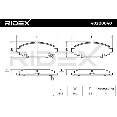 Brake Pads Set RIDEX 402B0840 402B0840 - photo 10