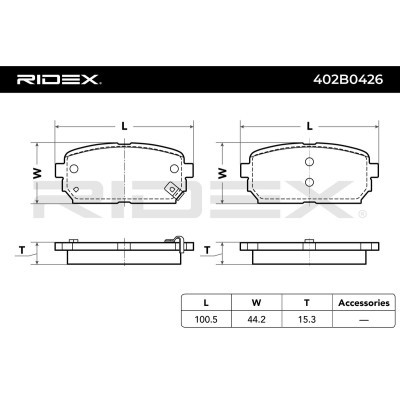 Brake Pads Set RIDEX 402B0426 402B0426 - photo 7