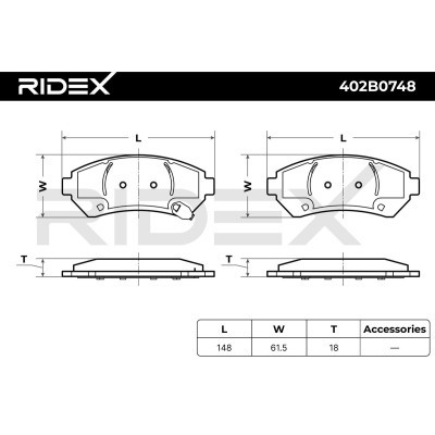 Brake Pads Set RIDEX 402B0748 402B0748 - photo 5