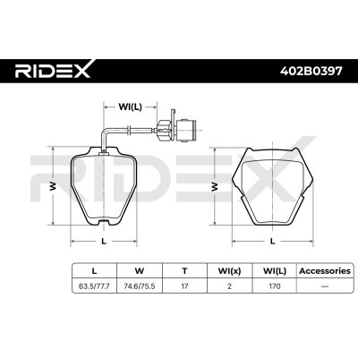 Brake Pads Set RIDEX 402B0397 402B0397 - photo 8