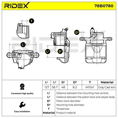 Brake Caliper RIDEX 78B0780 78B0780 - photo 7