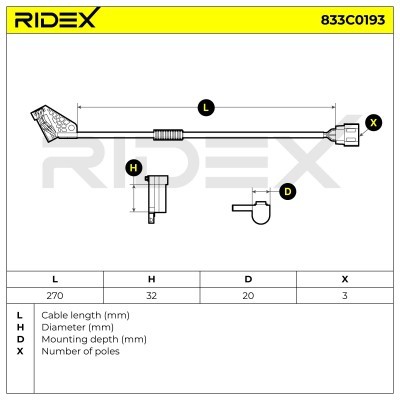 Crankshaft Pulse Sensor RIDEX 833C0193 833C0193 - photo 6