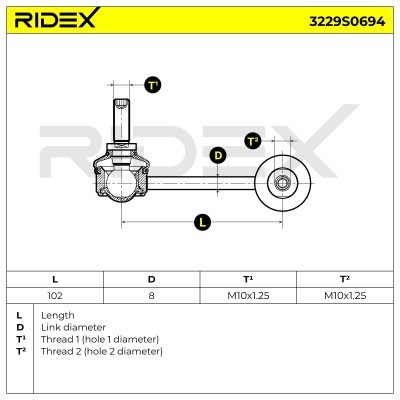 Stabilizer Link RIDEX 3229S0694 3229S0694 - photo 10