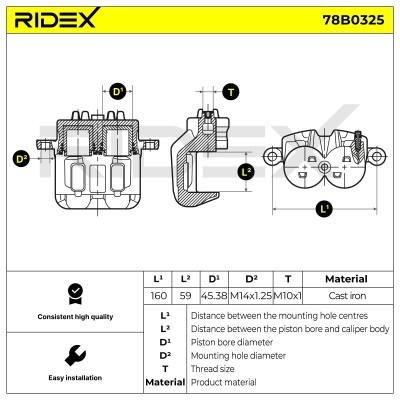 Brake Caliper RIDEX 78B0325 78B0325 - photo 5