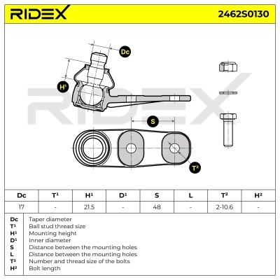 Ball Joint RIDEX 2462S0130 2462S0130 - photo 4