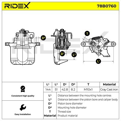 Brake Caliper RIDEX 78B0760 78B0760 - photo 6