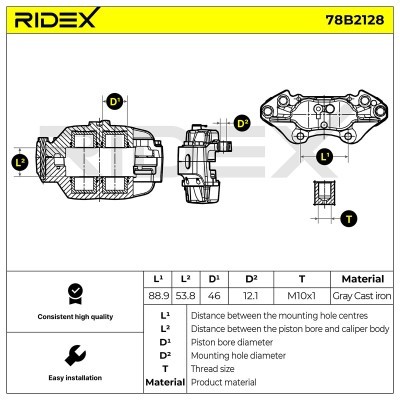 Brake Caliper RIDEX 78B2128 78B2128 - photo 3