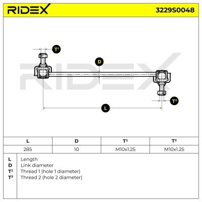 Stabilizer Link RIDEX 3229S0048 3229S0048 - photo 7