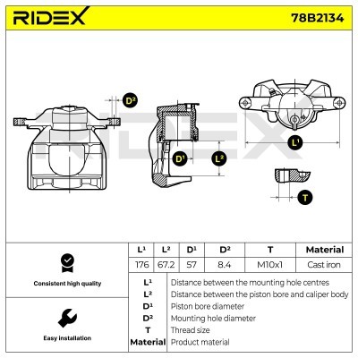Brake Caliper RIDEX 78B2134 78B2134 - photo 6