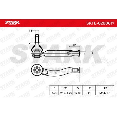 Tie Rod End Stark SKTE-0280617 SKTE-0280617 - photo 5