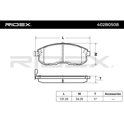Brake Pads Set RIDEX 402B0508 402B0508 - photo 3