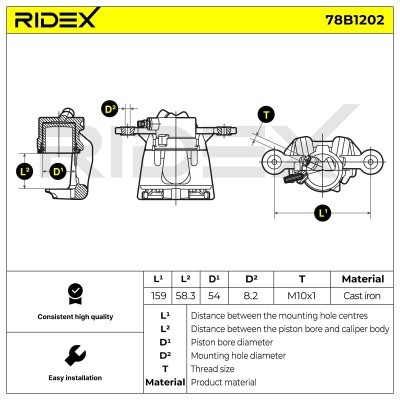 Brake Caliper RIDEX 78B1202 78B1202 - photo 7