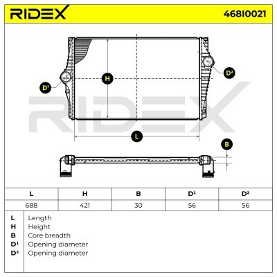 Intercooler, Charger RIDEX 468I0021 468I0021 - photo 12