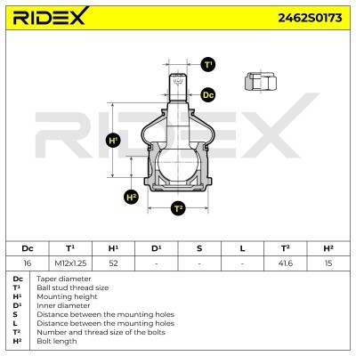 Ball Joint RIDEX 2462S0173 2462S0173 - photo 5